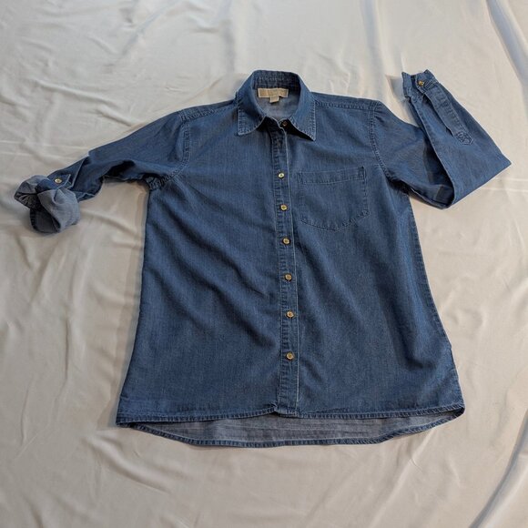 Michael Kors Size Small Denim Button Down - Picture 1 of 11